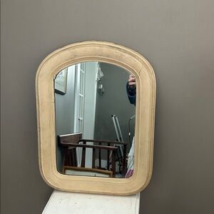 Antique Curve-Top Mirror-Original Glasses Cream Color  Wall Mirror